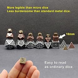 Haxtec 10mm Mini Metal Dice Set Small Metal DND