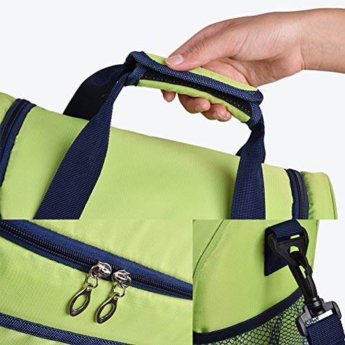 Wingbind Large Family Cool Bags Insulated Waterproof Food Carrying Cooler Bag Portable Shoulder Strap Drinks Carrier BBQ Camping Picnic,Green 14L