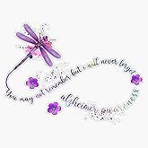 Alzheimer Awareness Dragonfly Remember Quotes Sticker Vinyl Decal Car Laptop Wall Window Bumper Sticker 5"