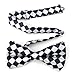 TopTie Mens Black & White Checkerboard Pre-Tied Satin Formal Bow Tie