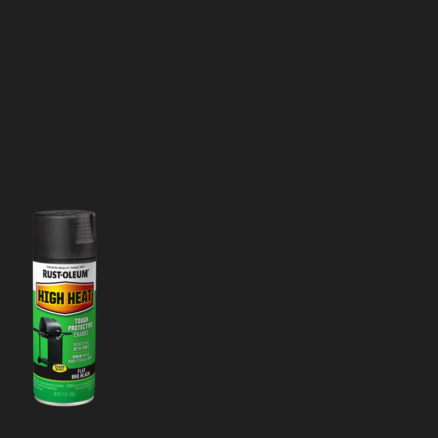 Rust-Oleum 7778830 High Heat Enamel Spray Paint, Bar-B-Que Black, 12-Ounce