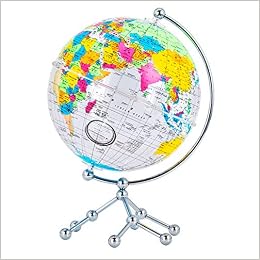 博目20cm中英文彩色政区透明地球仪办公用品文具教具儿童玩具创意礼品
