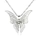 CS-DB 1 PCS 9K White Gold Plated Butterfly Pendant+Chain Women Lady Girl Sterling (Style 01)