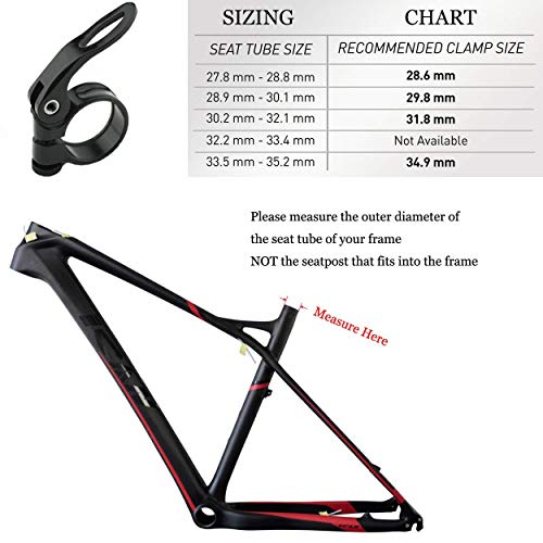Quick Release Bike Seatpost Clamp 34.9mm 31.8mm 28.6mm MTB Bike Road Bike Casual Bicycle Seatpost Clamp (28.6mm)