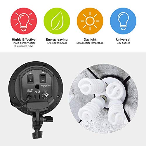 MOUNTDOG Softbox Lighting Kit 1600W Photography Professional Continuous