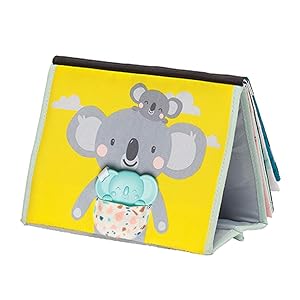 Taf Toys Koala Infant Tummy-time Soft Crinkle Activity Book with Huge Baby Safe Mirror, 3D Activities, Textures and a Soft Baby Teether