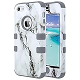 iPhone 5C Case,ULAK ULAK Shockproof Soft Silicone Rubber Hard Plastic Hybrid Heavy Duty Protection Kidproof High Impact Case Cover for Apple iPhone 5C-Artistic Art Marble pattern