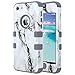 iPhone 5C Case,ULAK Shockproof Soft Silicone Rubber Hard Plastic Hybrid Heavy Duty Protection Kidproof High Impact Case Cover for Apple iPhone 5C-Artistic Art Marble pattern