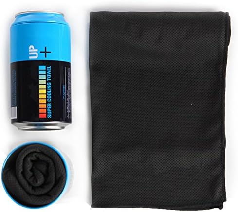 Enkrio Instant Cooling Towel Snap Chill Microfiber Chilly Pad Ice Scarf Bandana or Headband for Yoga, Gym, Tennis, Golf, Kayak, Running, Workout, Fitness, Basketball, Hiking, Sports (Black)
