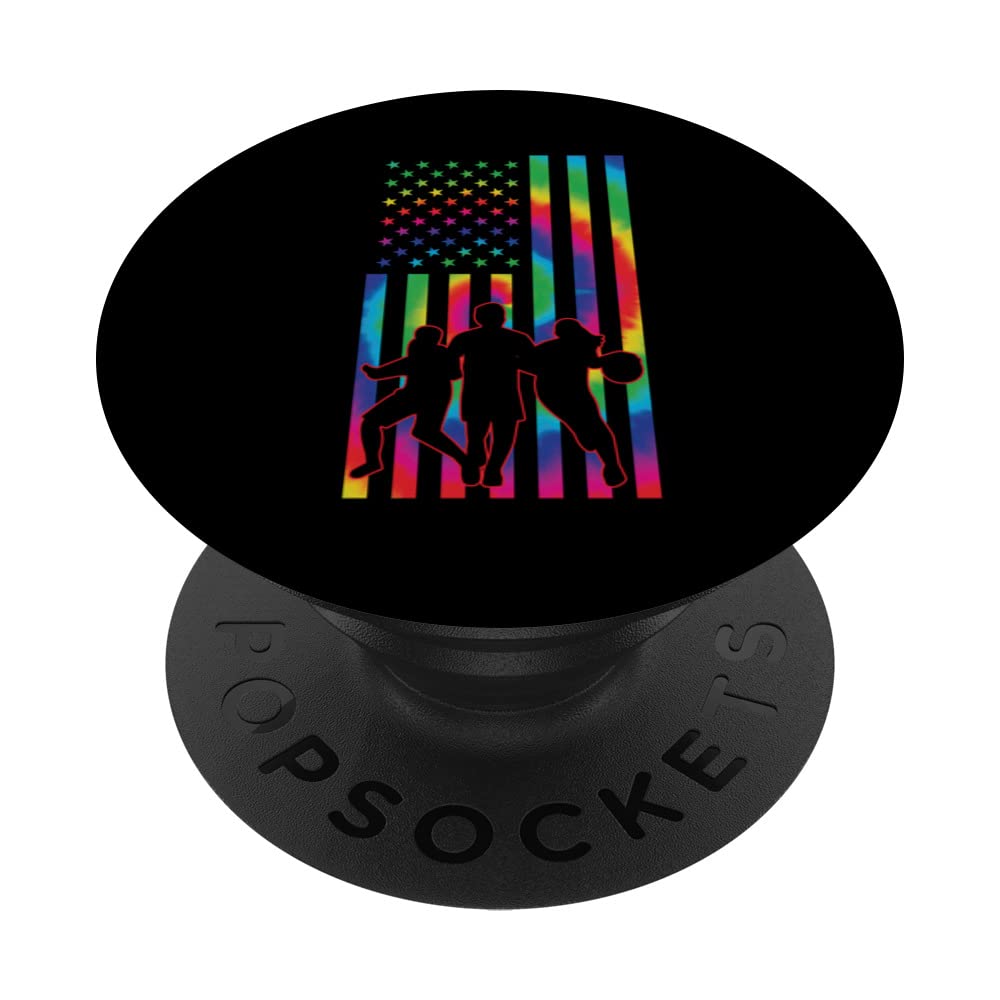 Basketball Tie dye American Flag basketball sport PopSockets Swappable PopGrip