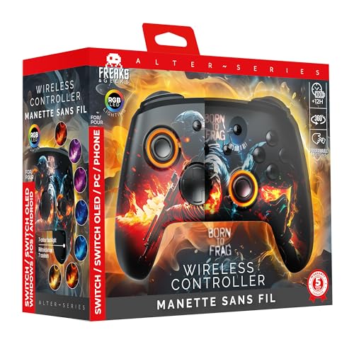 Freaks and Geeks Manette Switch/PC Sans-fil RGB - Born to... en promo sur Amazon