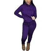 HBQ Two Piece Outfits For Women Casual Long Sleeve Hoodie Sweatshirts Jogger Sweatpants Tracksuit Sweatsuit Lounge Sets