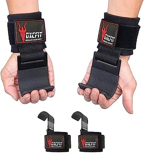 Heavy Duty Weight Lifting Hooks – Deadlift Straps With Wrist Wrap, Extra Padding, Men’s Gym Accessories, Black