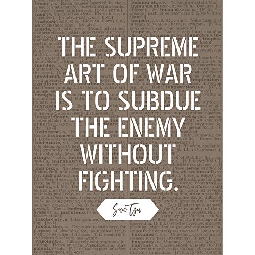 Artery8 Dictionary Inspiring Quote Sun Tzu Art of War Subdue Enemy Without Fighting Unframed Wall Art Print Poster Home Decor Premium — image 1