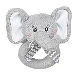 Bearington Baby Lil' Spout Elephant Plush Ring Rattle 5.5"