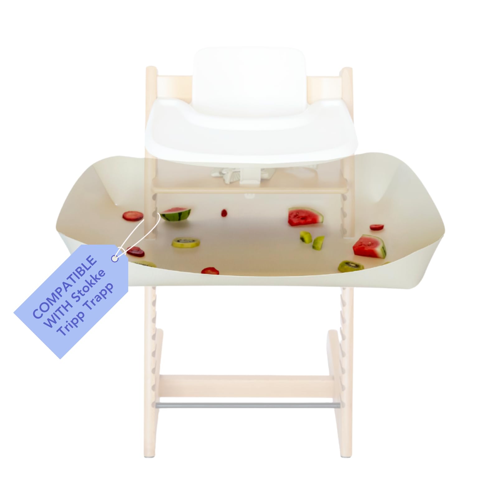 Photo 1 of CATCHY -Food Catcher-Compatible with Stokke Tripp Trapp High Chair +11 Other High Chairs-Highchair Sold Separately-Baby & Toddler Food & Mess Catcher-Premium Linen Inspired -Under High Chair Accessory