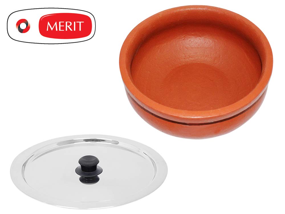 MERIT CLAY CLASSIC COOKING POT 23CM, WITH S/S LID, M7006.