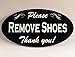 Please Remove Shoes Sign - Laser Engraved Signage Material - Silver or Choose Color