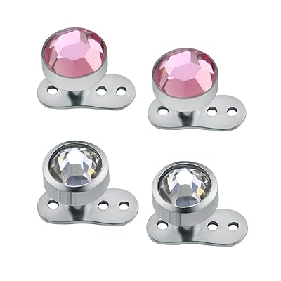 WhitePink Crystal Dermal Body Piercing Set with Botswana Ubuy