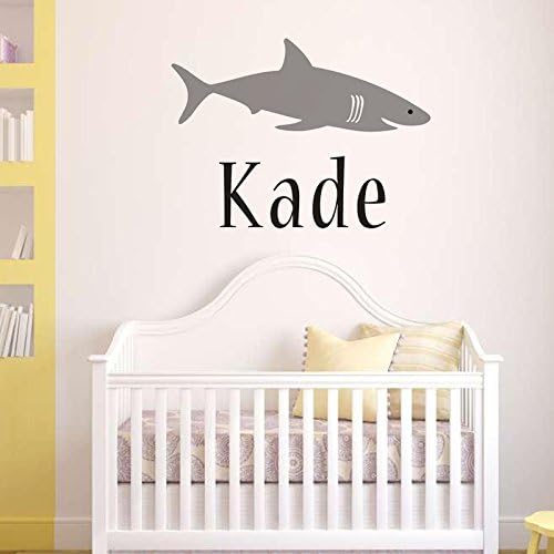 Baby Bedroom Wall Decals Fish Decorations Wall Stickers Art Vinyl Removalbe Name Personalized Nursery Wall Decor for Baby Kids Newborn Gifts