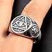 OAKKY Jewelry Men's 316l Stainless Steel Triangle Eye of God Rings, Vintage Size 13