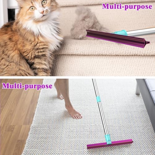 Carpet Rake with 57" Long Handle for Dog Hair Remover,Double Sided,Push or Pull,Easy to Work,Upgrated Carpet Brush for Pet Hair,Reusable Lint Rollers