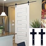 WINSOON Ship from USA 10 Feet Barn Door Rollers And Track Hanging Sliding Garage Hardware Rustic Indoor Barndoor Kit