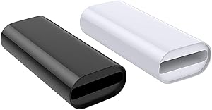 MoKo Charging Adapter Compatible with Apple Pencil 1st, Connector Charger Cable Compatible with iPad Air 3 / iPad Mini 5 2019 / iPad Pro 12.9 10.5 9.7 Pen Accessories, (2 Pack, Black & White)