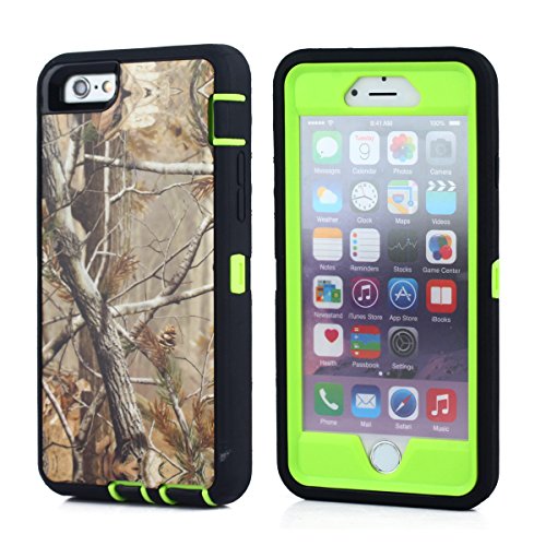 Chanroy-- iPhone 6 (4.7"" Version) Heavy Duty Shockproof Dirtproof Defender Case Cover with Built-in Screen Protector (Green Tree)