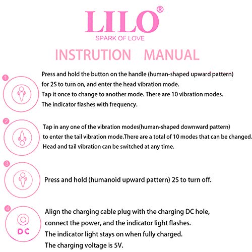 Bilateral Vibrator Powerful Wand Massger Women with 10 Modes Whisper Quiet Dual Motors Massager with Magnetic Charging for Female(Pink)