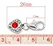 Sexy Sparkles Clip-On Charm for Bracelets and Accessories – July Birthstone Heart with Red Rhinestone, Lobster Clasp Pendant, Zinc Alloy