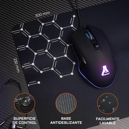 G-Lab Combo Yttrium - Pack Teclado y Raton Gaming, Combo 3 en 1 con Teclado Gaming QWERTY, 105 Teclas, Ratón Gamer 2600 dpi, Alfombrilla de ratón Gamer - PC/PS4/PS5 (Nueva versión)
