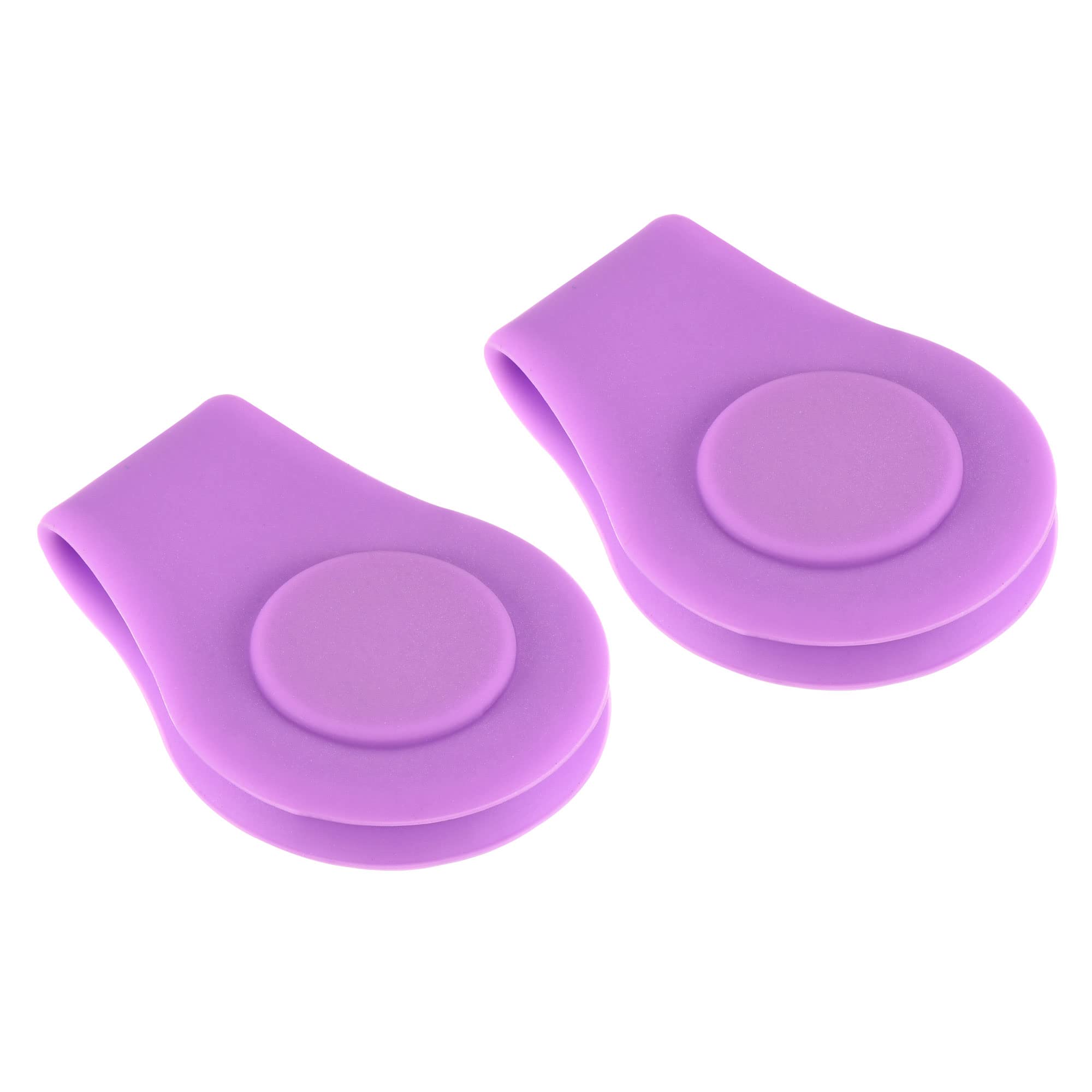 PATIKIL Golf Hat Clip, 2 Pack Silicone Cap Clamp with Magnetic Removable Ball Marker Holder for Golfer Women Men, Purple