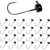 Reaction Tackle Mushroom Jig Heads for Ned Rig Finesse Bass Fishing, Stand-Up Design with Standard and EWG Hook Options (25-Pack)