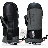 devembr Ski Mittens with Wrist Guards, Waterproof Snowboarding Mittens (S/M/L)