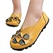 Susanny Women's Round Toe Leather Moccasins Shoes Casual Flat Driving Mother Loafers with Flowers