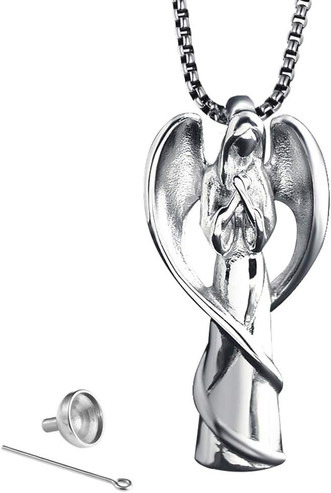 UBBC Angel Pendant Necklace for Ashes Cremation Jewelry Necklace Memorial Urn Necklace
