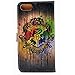 YHB Case for iPhone 5 5S, Girl Kids Gift Magic Badge Watercolor Art Pattern Slim Wallet Card Flip Stand Leather Pouch Case Cover for iPhone 5 iPhone 5S SE
