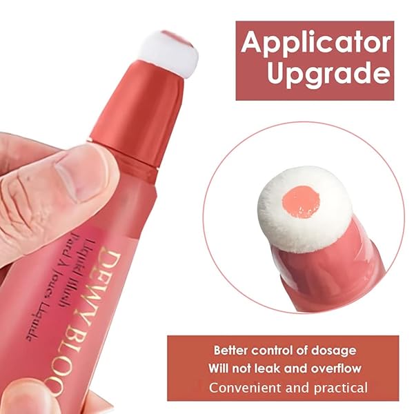 SOFT CREAM LIQUID BLUSH BEAUTY WAND, CREAMY BLUSH MAKEUP FOR CHEEKS WITH CUSHION APPLICATOR, NATURAL-LOOKING CHEEK TINT BLUSH DEWY FINISH,BLENDS PERFECTLY ONTO SKIN,LONG-WEARING (105 ARDOUR)