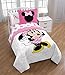 Jay Franco Disney Minnie Mouse XOXO Twin Comforter - Super Soft Kids Reversible Bedding Includes Bonus Sham - Fade Resistant Polyester Microfiber Fill (Official Disney Product)