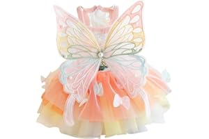 AZA Dog Princess Dresses for Small Dogs Lolita Clothes Butterfly Costume Pet Girl Cute Coat Outfits Summer Costumes Puppy Handmade Skirt Cat Spring (XL,Butterfly)