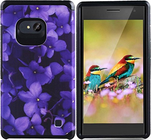 Lumia 730 / Lumia 735 Case - Armatus Gear (TM) Slim Hybrid Armor Case Dual Layer Shockproof Phone Cover For Microsoft Nokia Lumia 730 / Lumia 735 - Violet Flowers