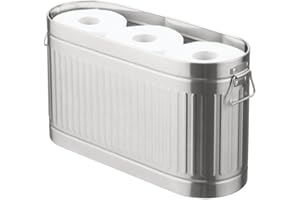 mDesign Large Steel Free Stand Toilet Paper Organizer, 6-Roll Tissue Storage Holder Container Bin for Bathroom Floor, Fit Under Sink, Vanity, Shelf, Cabinet, Corner, Oscar Collection, Brushed/Chrome