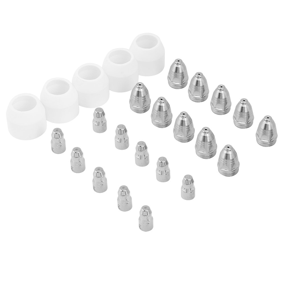 Oumefar Plasma Electrode Tip Nozzle Set include 10pcs Cutting Electrodes 10pcs Cutting Tips 5pcs Shield Cups Fit for P80 Cutting Torch