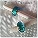 Timeline Treasures Golden Teal Charm for European Charm Bracelets Lampwork Glass Stainless Steel