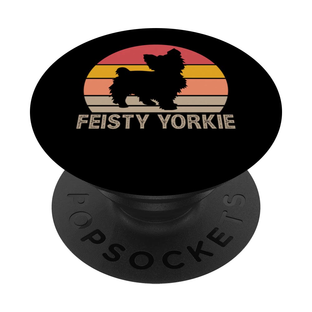 Feisty Yorkie Yorkshire Terrier Dog Lover Toy Size Dog Pets PopSockets Swappable PopGrip