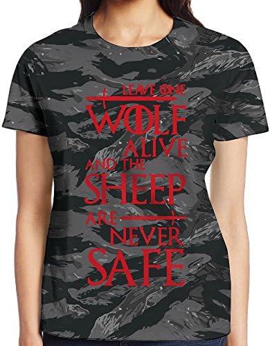 Leave One Wolf Alive Sheep Are Never Safe Females T-Shirt 3D Printed Short Sleeved Sportswear