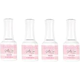 KIARA SKY Gelly Tips Essential Kit | Includes Prep, Top Coat, Builder, Primer 0.5 fl oz