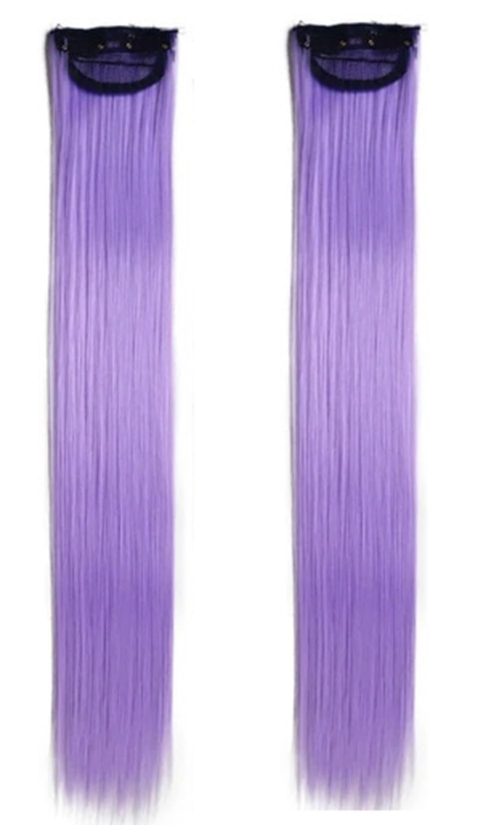 2 x Clip-In Hair Extension Highlights Streaks, Colourful Hair Highlights (2 Clips - Lavender x 2) — image 1