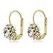 Gem Stone King White Cubic Zirconia CZ Flower Gold Plated Brass Earrings